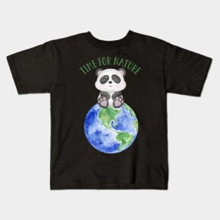 Copy of Cute Panda and Earth Save the Planet Kids T-Shirt